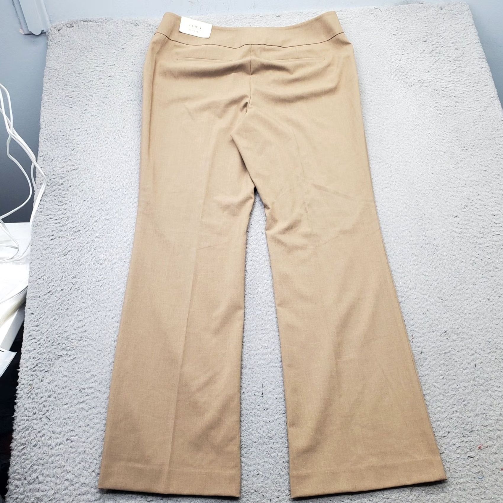 Ann Taylor Ann Taylor Curvy Bootcut Pants Women 12 Tan Formal Flat Front Stretch High Waist Size 34" / US 12 / IT 48 - 2 Thumbnail