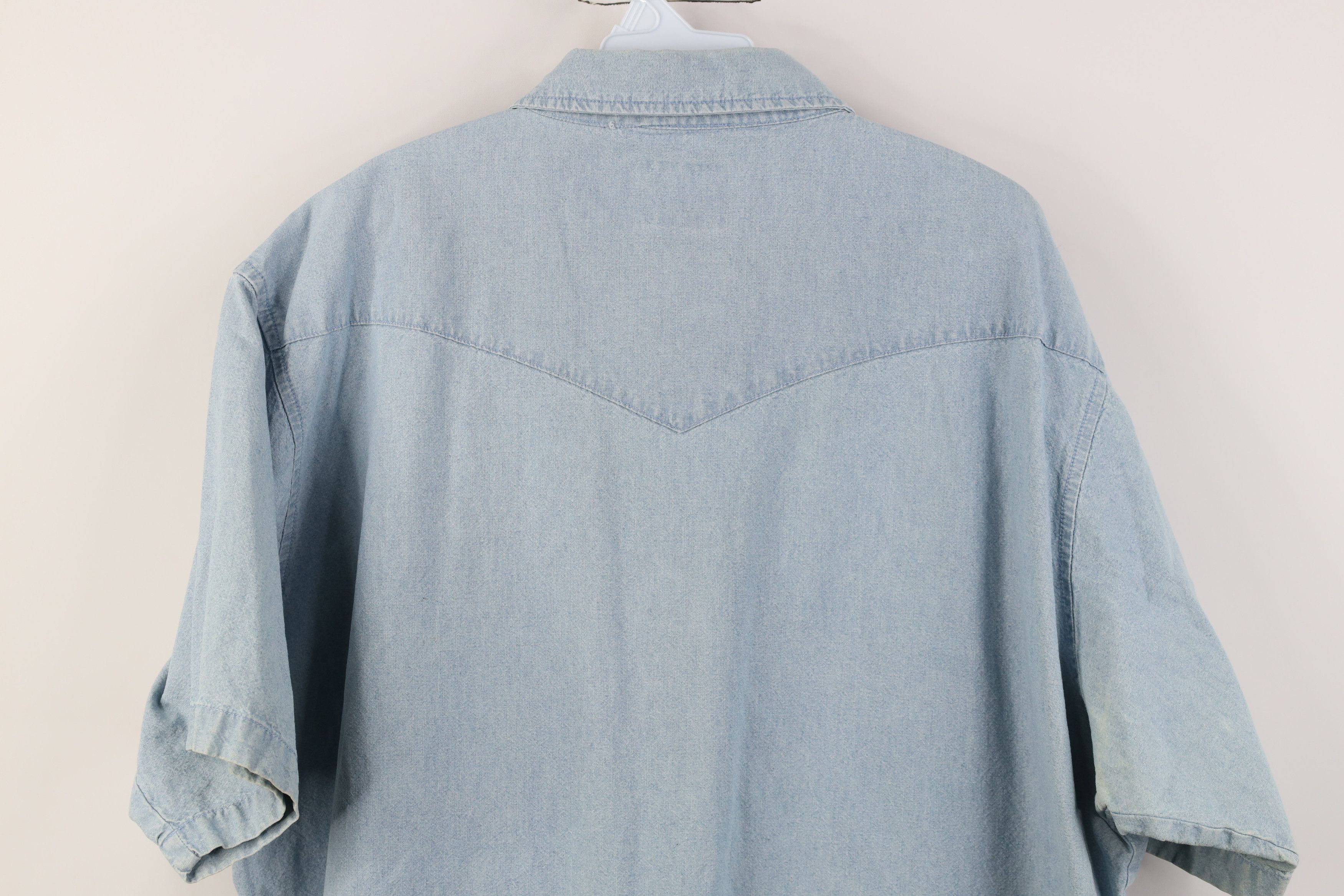 Vintage Vintage 90s Streetwear Cowboy Denim Snap Button Shirt Size US XXL / EU 58 / 5 - 14 Thumbnail