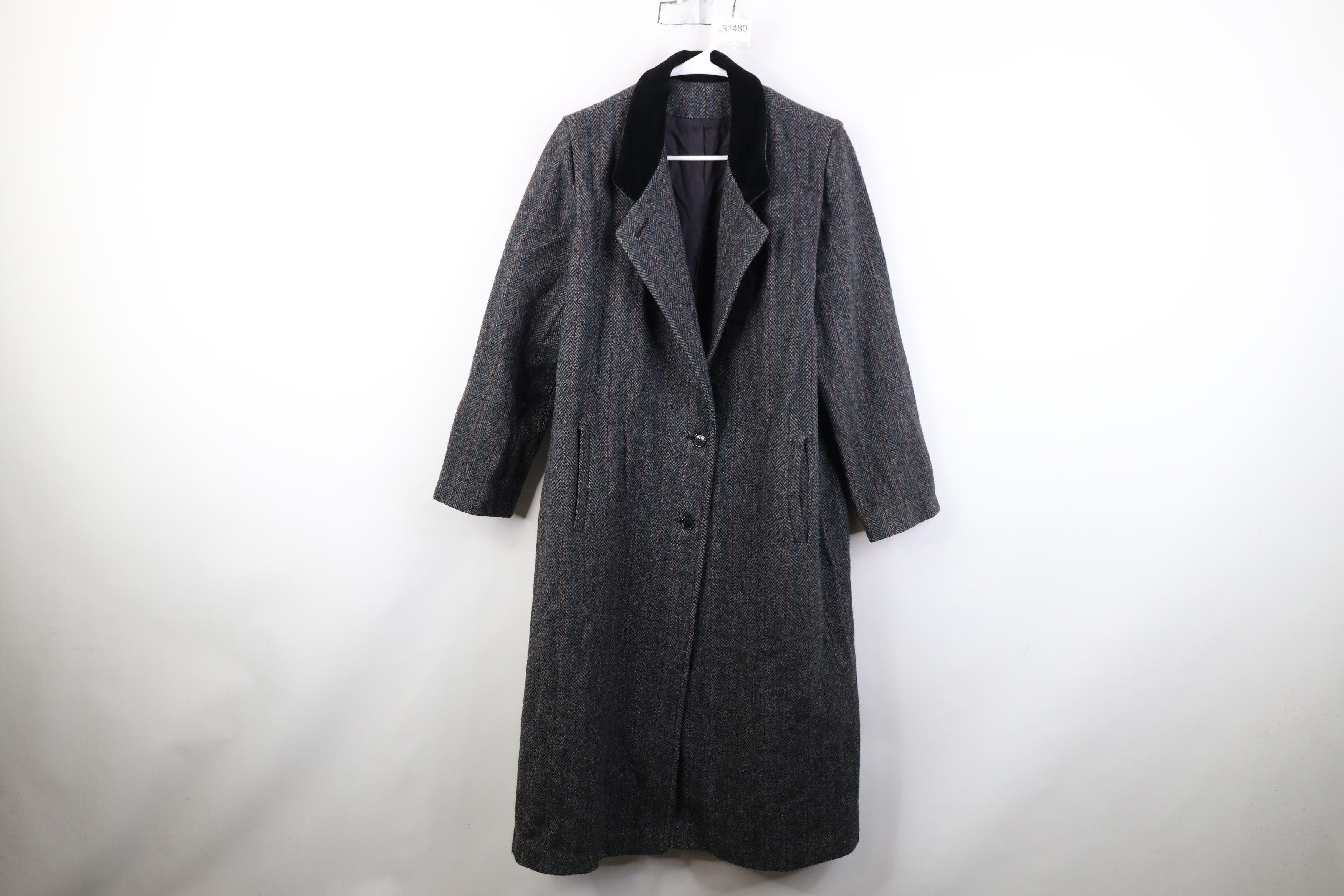 Vintage Vintage 70s Streetwear Wool Tweed Herringbone Overcoat USA Size L / US 10 / IT 46 - 1 Thumbnail