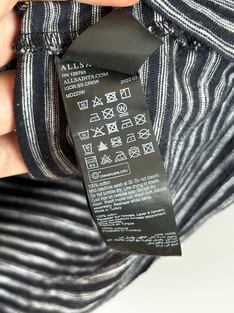 Allsaints Allsaints Casual Basic Striped T-Shirt M Size Size US M / EU 48-50 / 2 - 7 Thumbnail