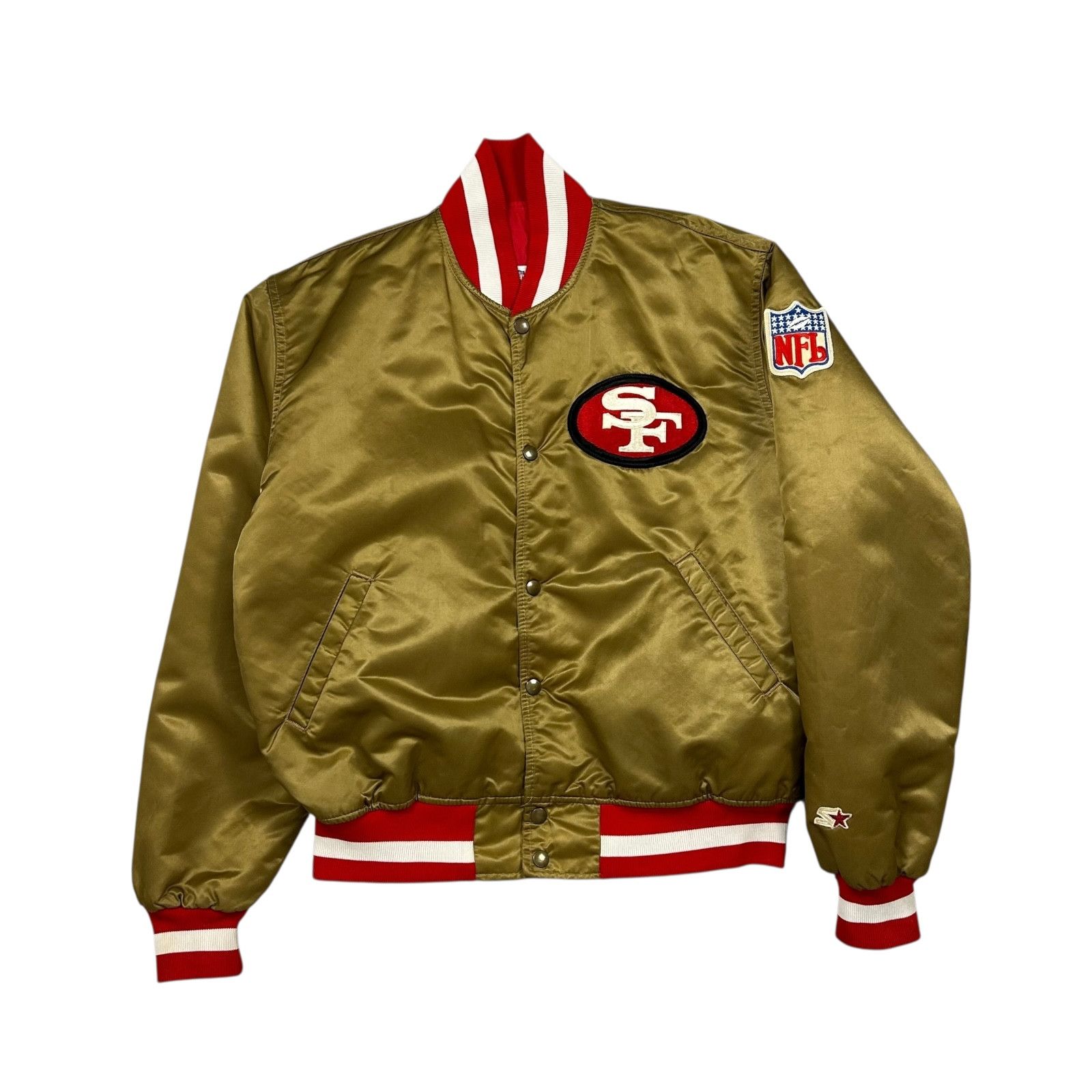 NFL VTG 90s SAN FRANCISCO 49ERS STARTER SATIN JACKET SPELL OUT Size US L / EU 52-54 / 3 - 2 Thumbnail
