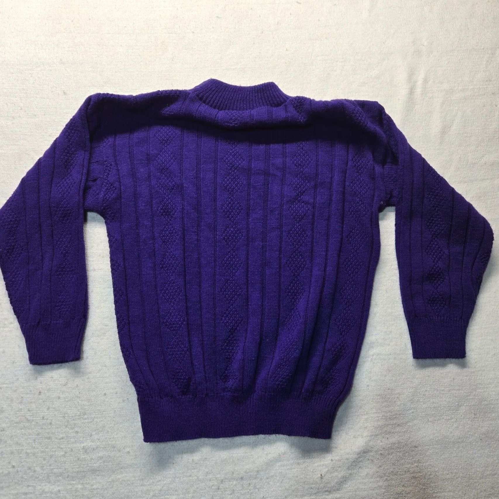 Vintage Pride Women's Long Sleeve Pullover Sweater Adult Large Purple Snowflake Made in America Size L / US 10 / IT 46 - 8 Thumbnail