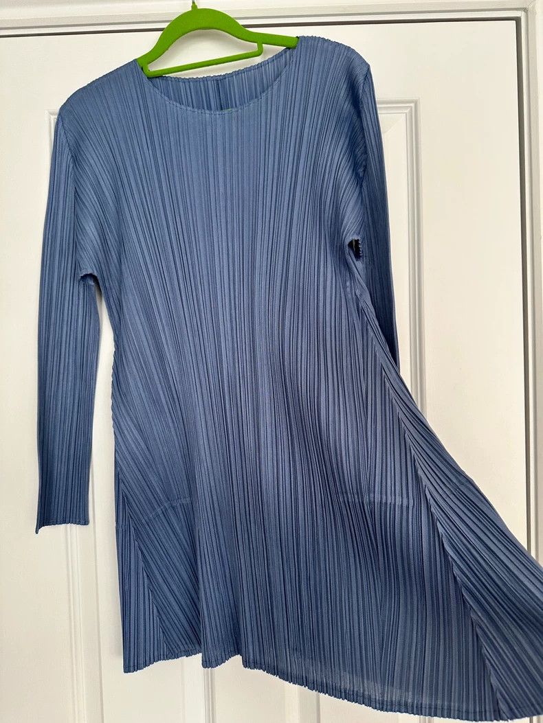 Issey Miyake Issey Miyake size:3 Blue pleated long-sleeved shirt Size M / US 6-8 / IT 42-44 - 2 Thumbnail