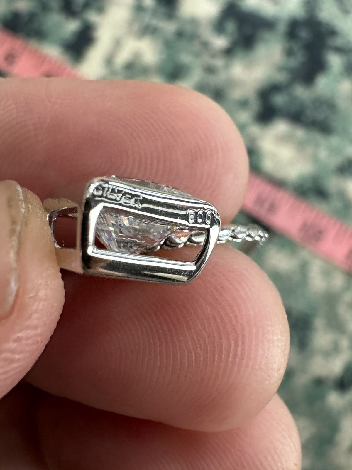 Sterling Silver PRINCESS BEZEL CUT ZIRCON STERLING SILVER NECKLACE Size ONE SIZE - 4 Thumbnail