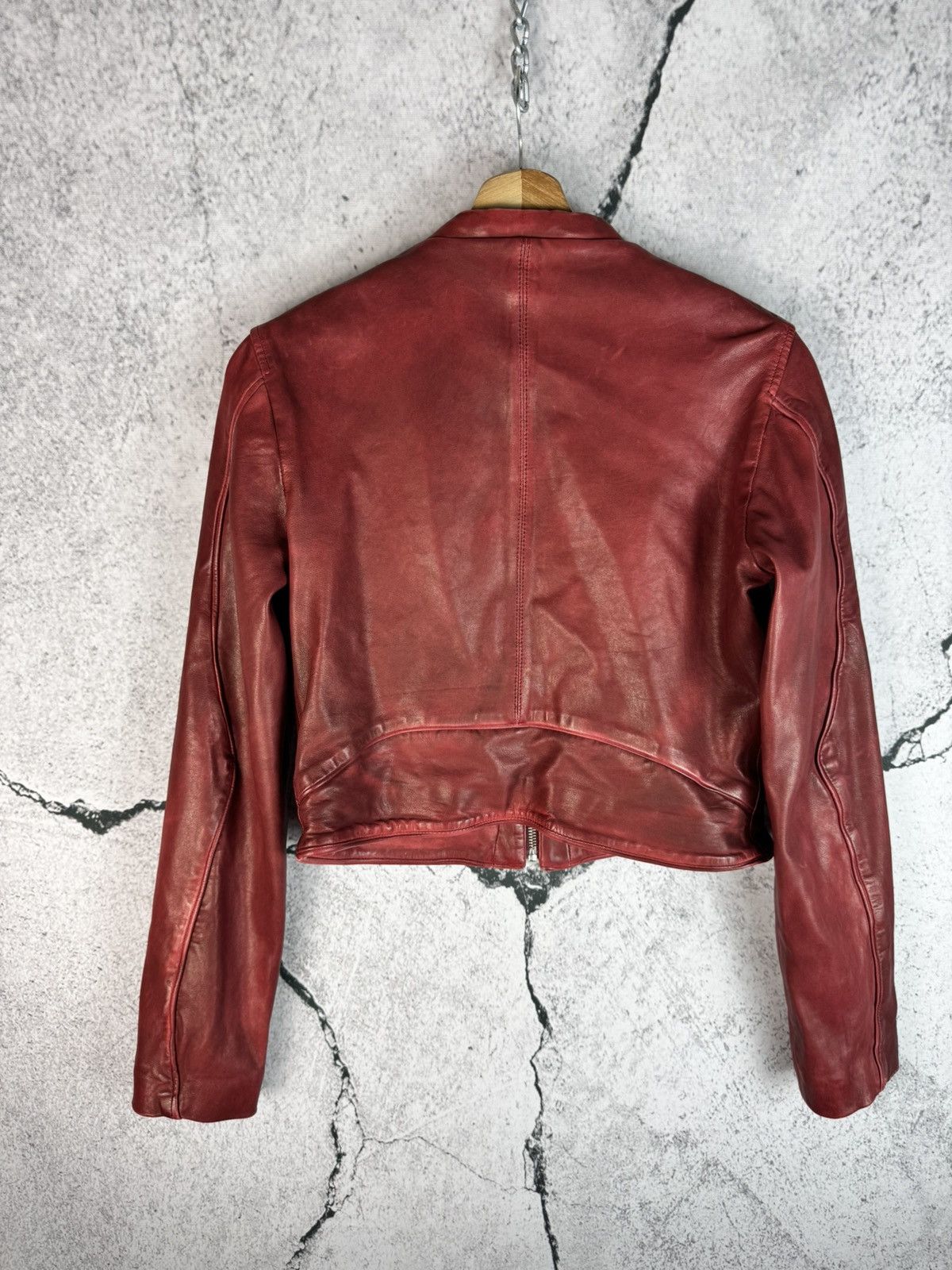 Japanese Brand Vintage Japanese style y2k modern red leather jacket Size XS / US 0-2 / IT 36-38 - 2 Thumbnail