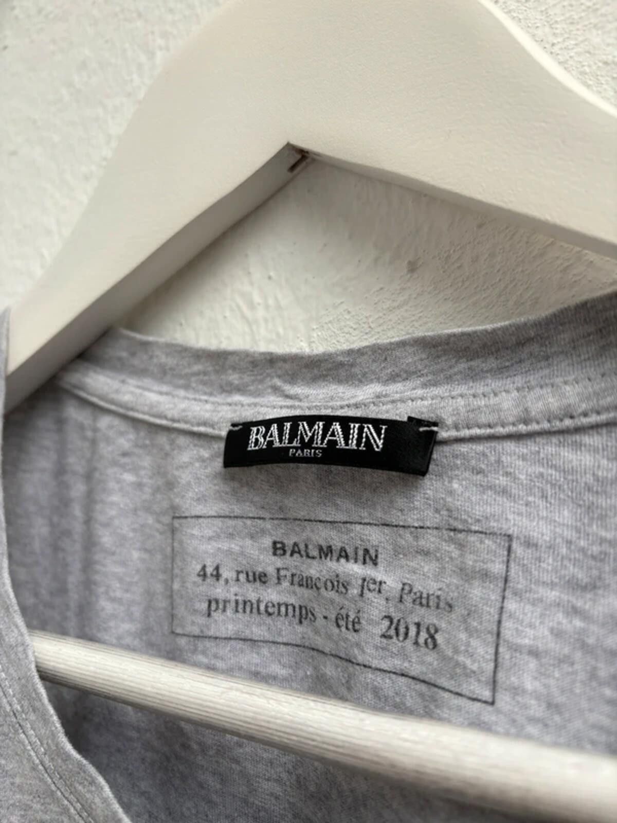 Balmain Balmain FW2018 Logo Shirt Grey Size L Size US L / EU 52-54 / 3 - 4 Thumbnail