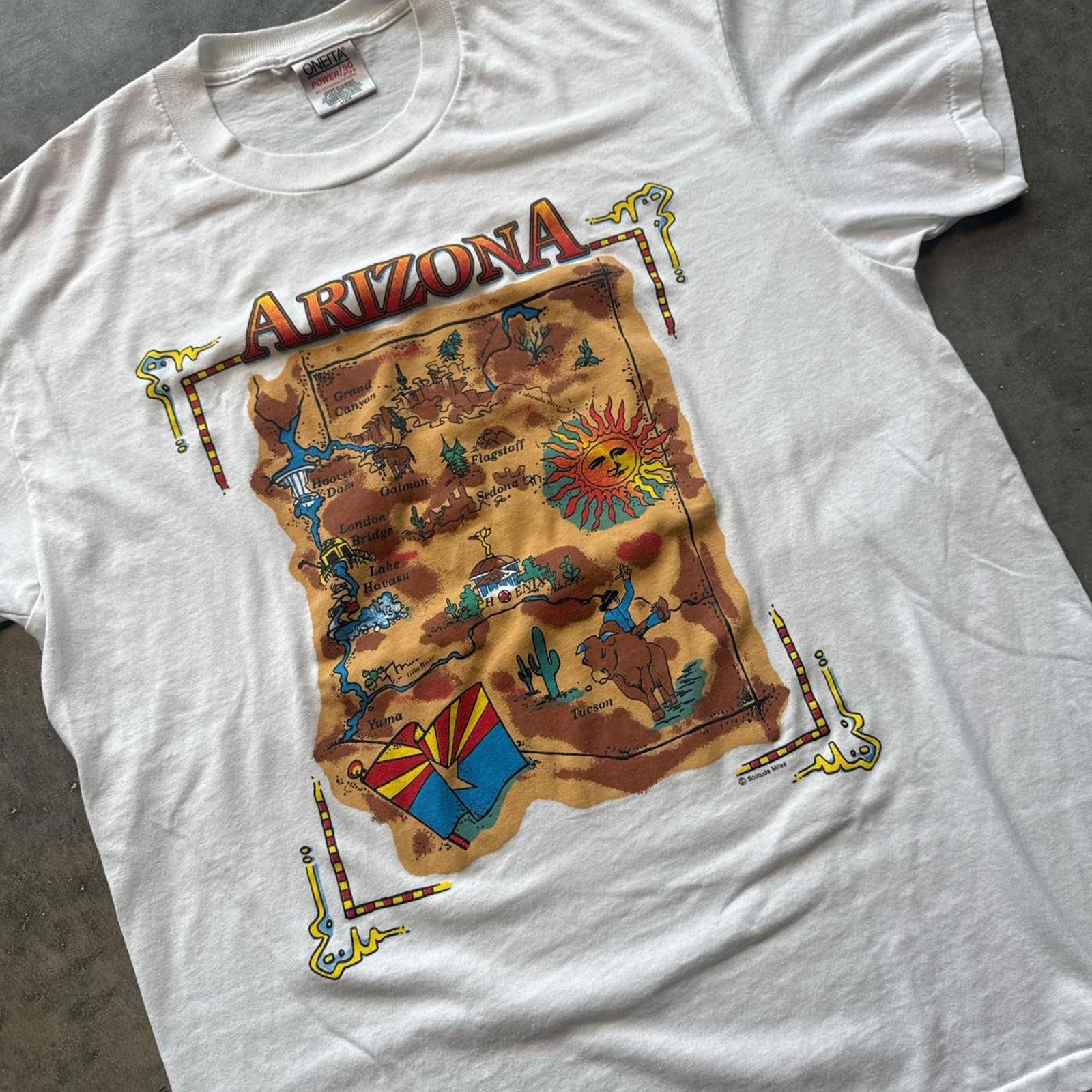 Other Arizona Map Vintage 90's Single Stitch Graphic T-shirt Size US L / EU 52-54 / 3 - 2 Thumbnail