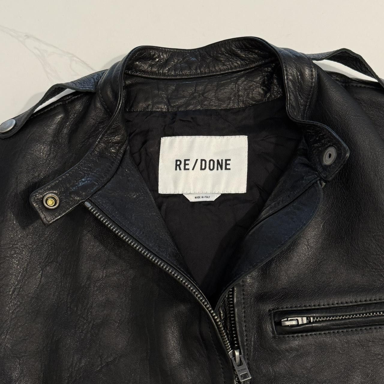 RE/DONE RE/DONE LEATHER MOTO JACKET XS Size XS / US 0-2 / IT 36-38 - 2 Thumbnail