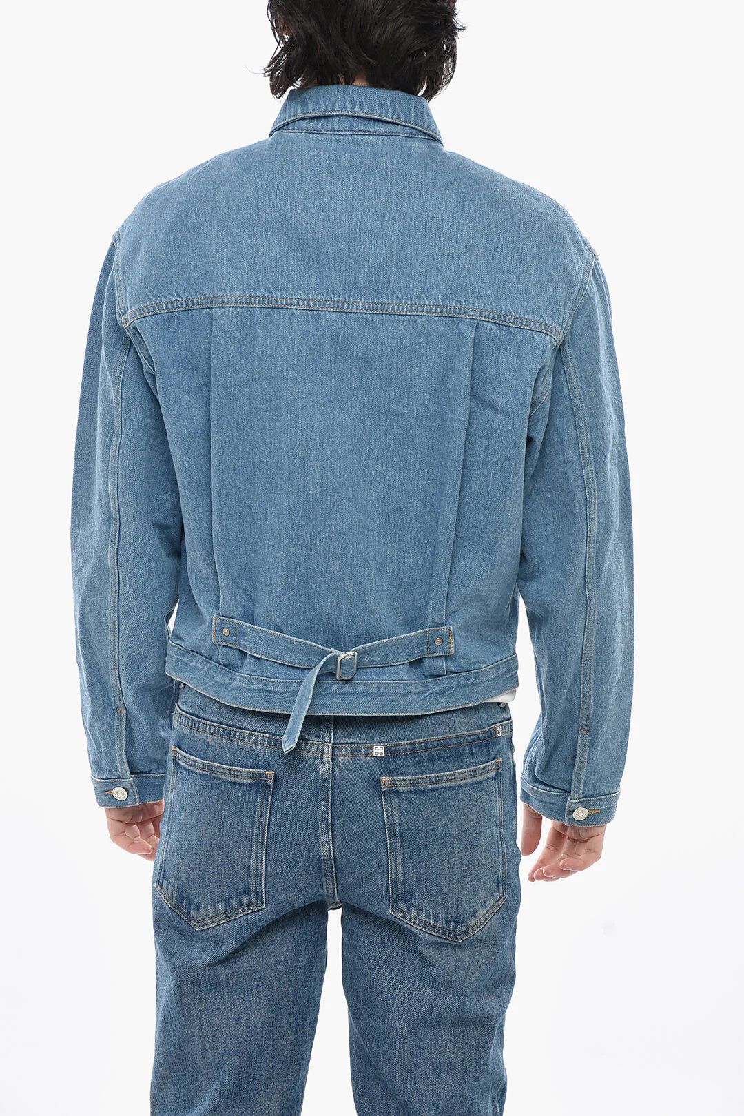 Givenchy og1mm0326 Mid-Wash Denim Jacket in Light Blue Size US S / EU 44-46 / 1 - 2 Thumbnail