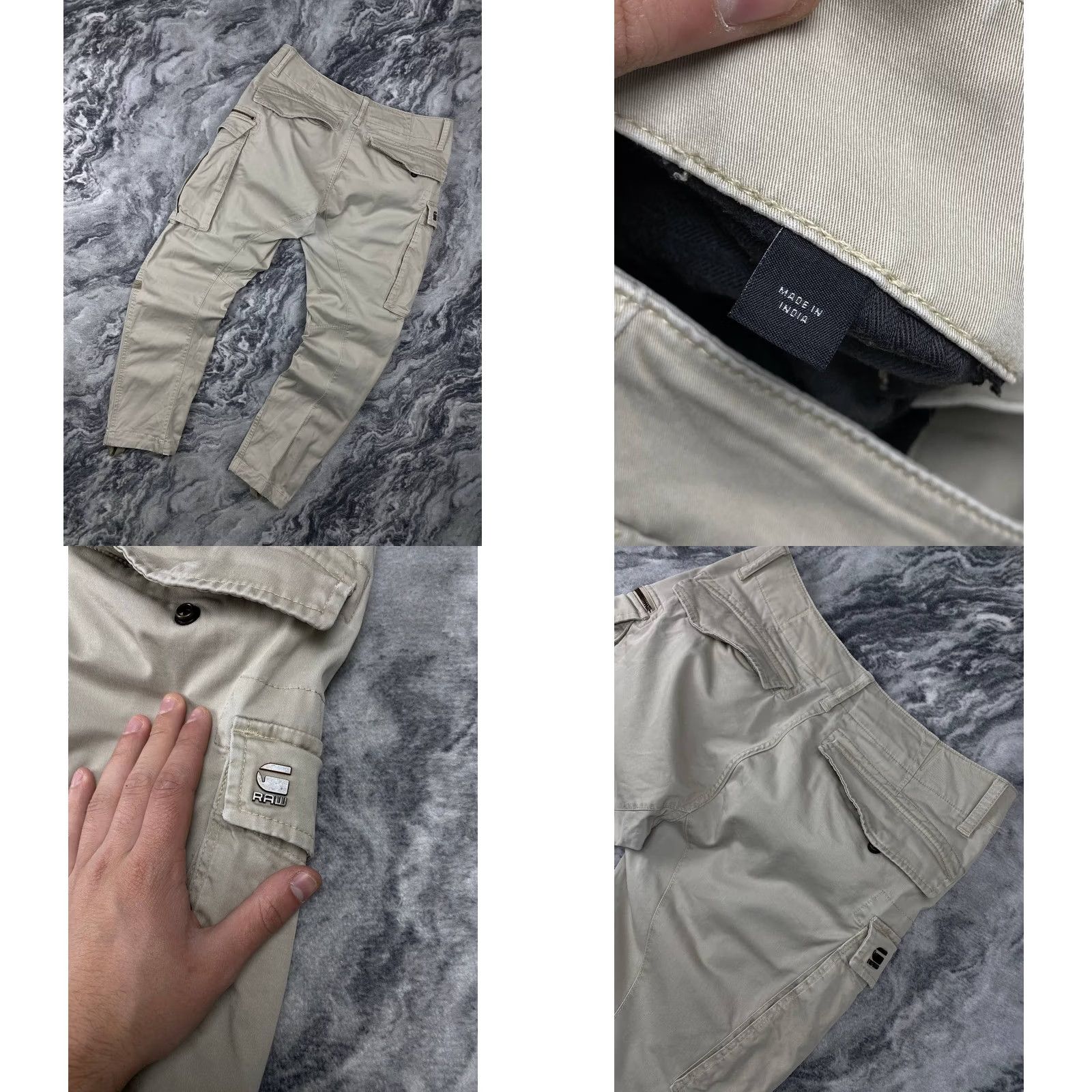 G-Star G-Star RAW Rovic Zip 3D Regular Tapered Cargo Pants Men Size 32 Beige Size US 32 / EU 48 - 9 Thumbnail