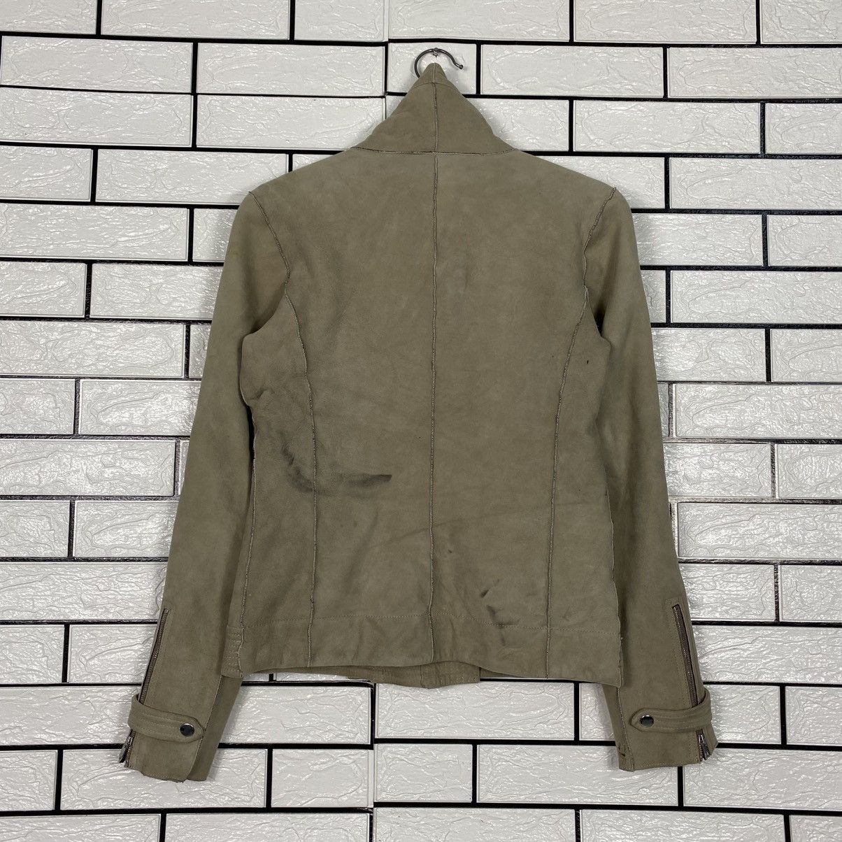 Issey Miyake 📌Cropped Biker Leather Jacket 7 Mamkind Double Collar Size US XS / EU 42 / 0 - 9 Thumbnail