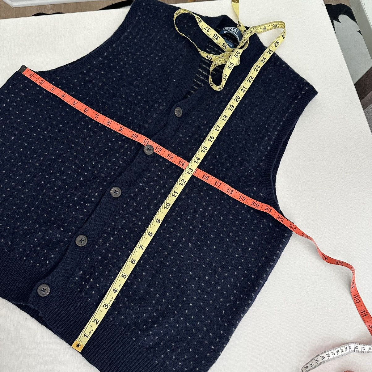 Polo Ralph Lauren × Vintage Vintage 90s Polo Ralph Lauren Cardigan Vest 100% Lambswool Size US XL / EU 56 / 4 - 10 Thumbnail