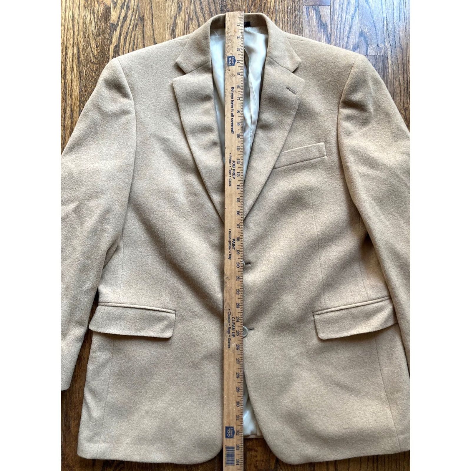 Hart Schaffner Marx Hart Schaffner Marx Loro Piana Blazer Beige Long Coat - 44L - Classic Mens Jacket Size 44R - 6 Thumbnail