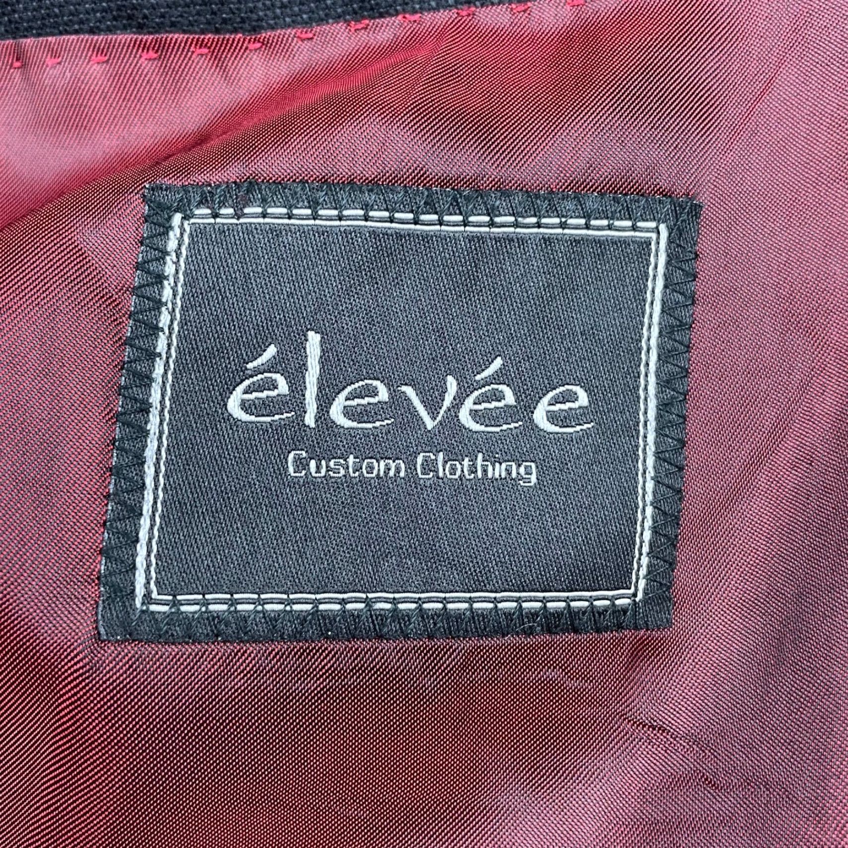 Vintage Elevee Men's Blazer Jacket 44R 100% Wool 2-Button Black Bespoke Size 44R - 5 Thumbnail