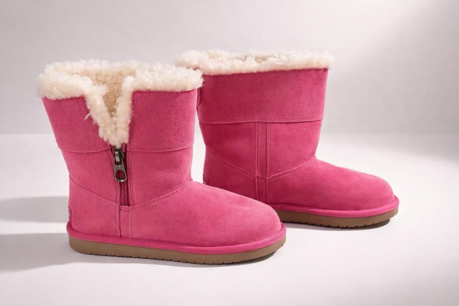 Other Koolaburra by UGG Pink Suede Shearling Lined Boots Size 1 Size US 5 / EU 37 - 1 Thumbnail