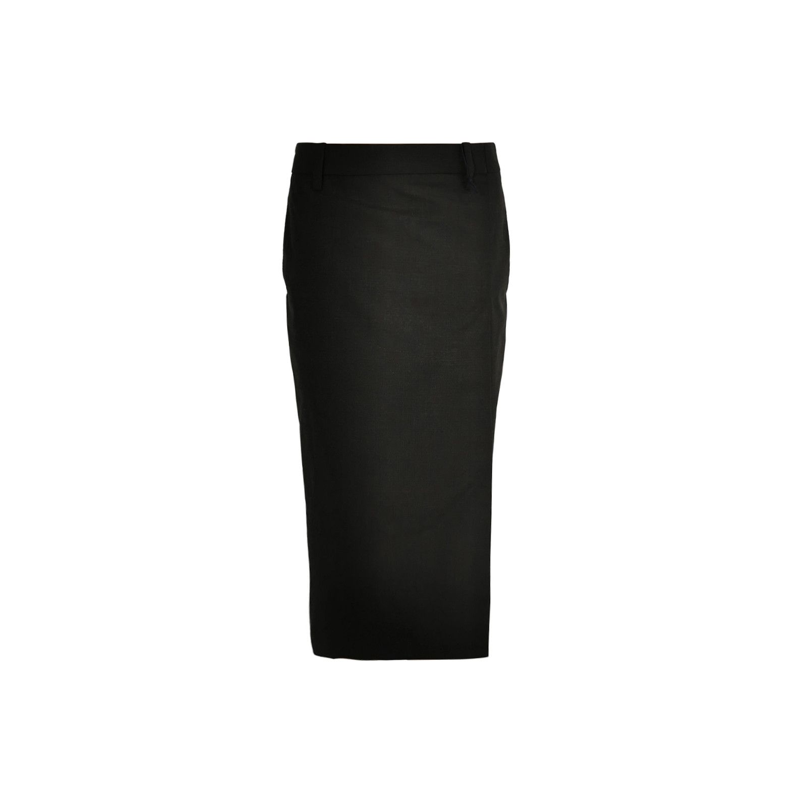 Prada Prada Black Wool Zip Midi Skirt 0089 Size 36" / US 14 / IT 50 - 1 Thumbnail