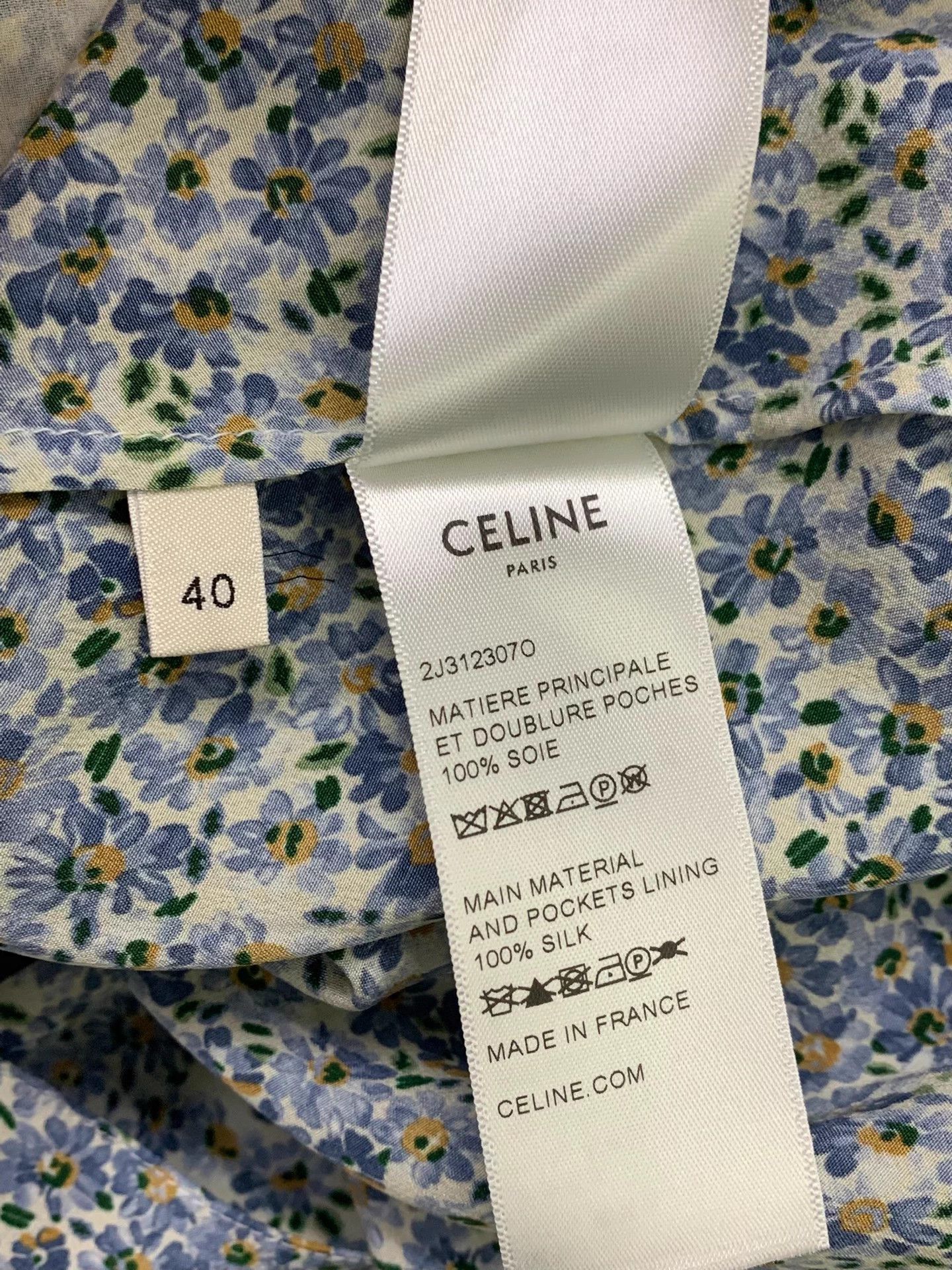 Celine CELINE French blue floral print shirt set 36/40 new Size XS / US 0-2 / IT 36-38 - 9 Thumbnail