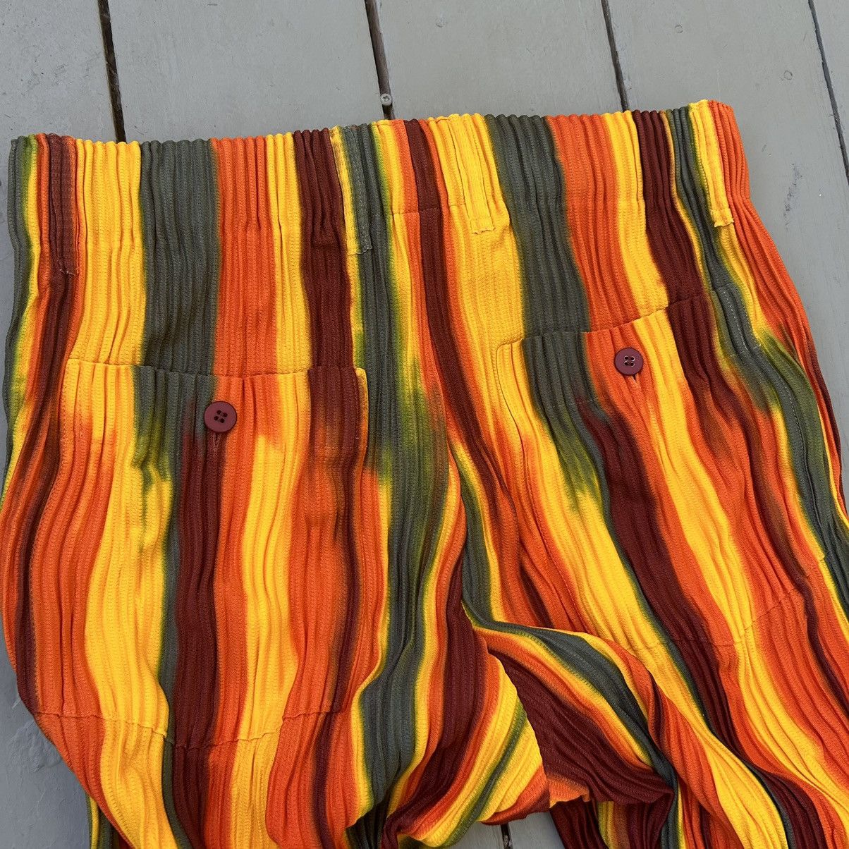Issey Miyake Bleeding Stripe Pleated Short Size US 28 / EU 44 - 4 Thumbnail