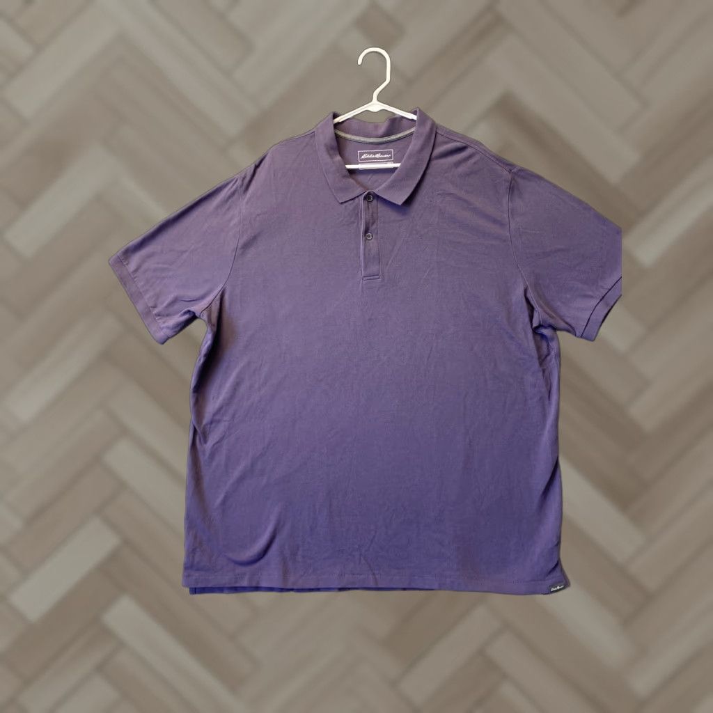 Eddie Bauer Eddie Bauer Polo Shirt Mens 3XLT Tall Lavender Slim Fit Button Collared 95-21 Size US XXL / EU 58 / 5 - 1 Thumbnail