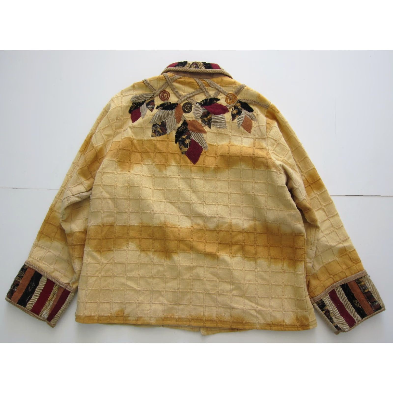 Vintage Vtg Parsley & Sage Cotton Yellow Red Patch Embroidered Collared Button Jacket L Womens Size L / US 10 / IT 46 - 6 Thumbnail