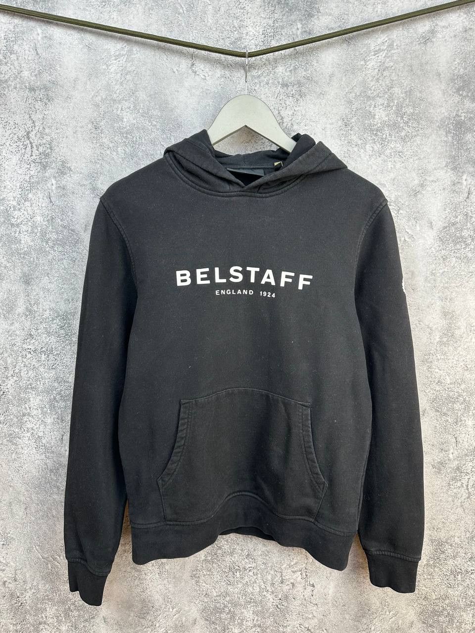 Belstaff Belstaff Hoodie Black Pullover w/ Big Logo Cotton Size US S / EU 44-46 / 1 - 1 Thumbnail