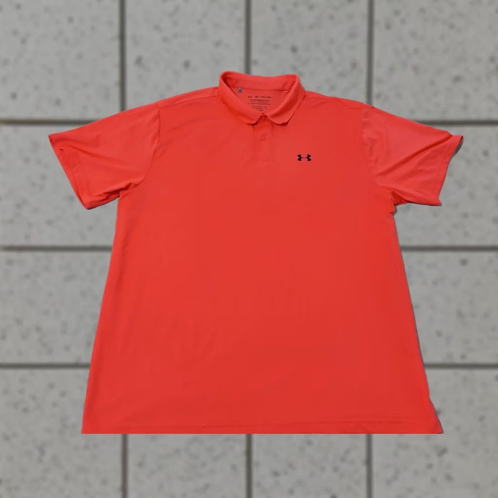 Under Armour Mens Orange Under Armour Polo Shirt 3XL Athletic Golf Size US XXL / EU 58 / 5 - 1 Thumbnail