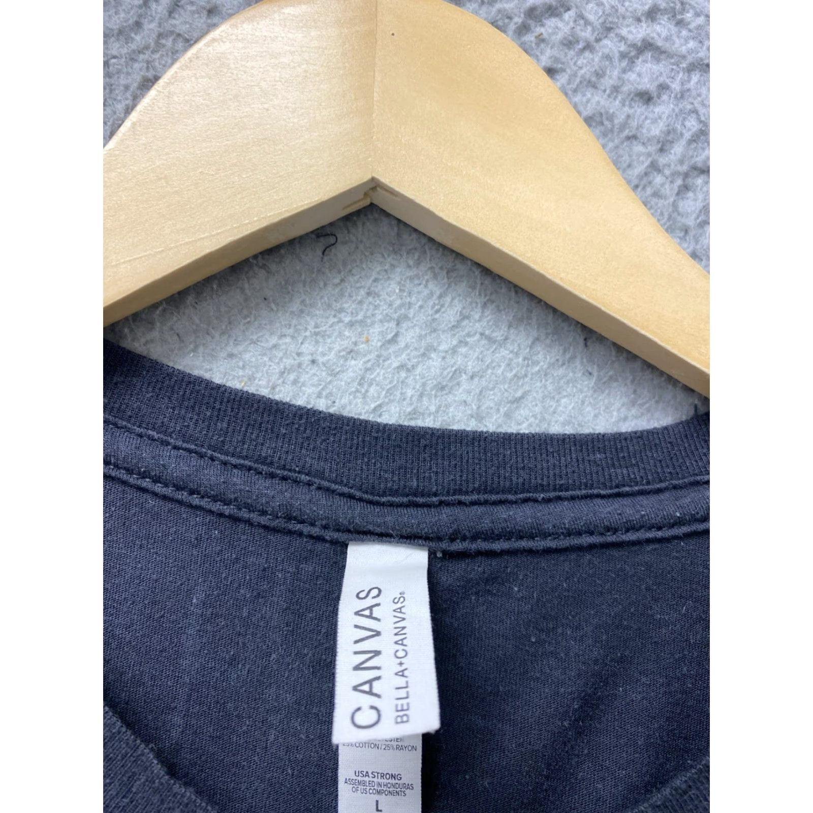 Vintage Bella + Canvas Badgered Shirt L Dark Gray Short Sleeve Graphic 136-21 T-Shirt Crew Neck Unisex Adults Logo Regular Size L /13621 / Cotton / Solid Size US L / EU 52-54 / 3 - 3 Thumbnail