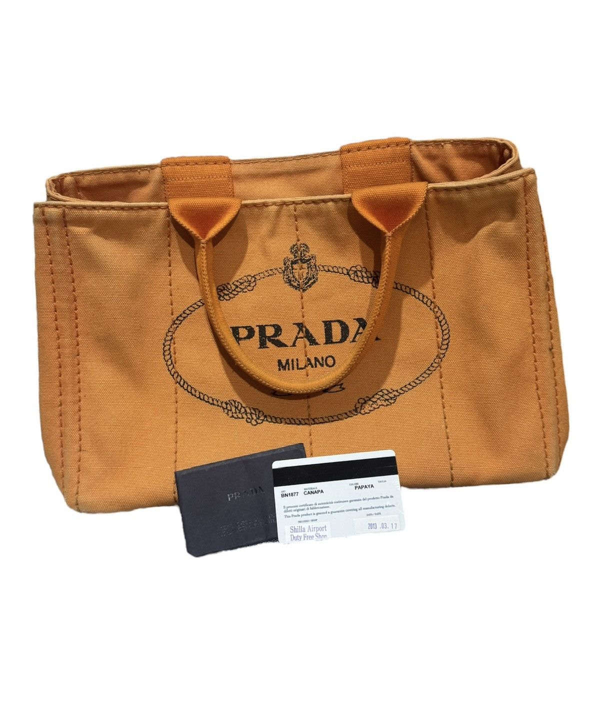 Prada Prada Papaya Canapé Tote Authentic Size ONE SIZE - 1 Thumbnail