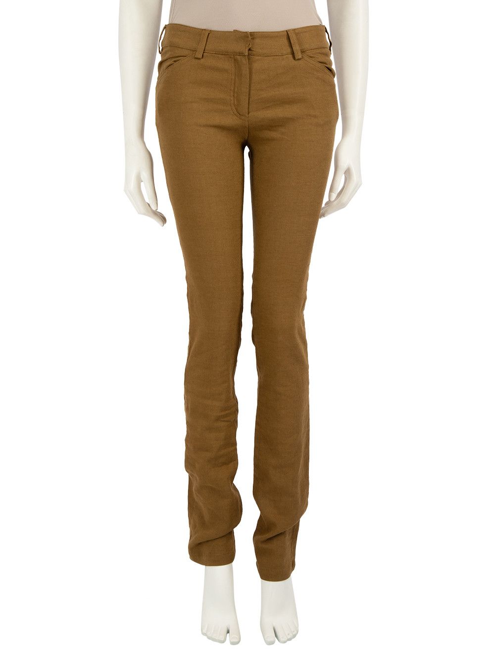 image of Balenciaga Khaki Slim Fit Trousers, Women's (Size 26)