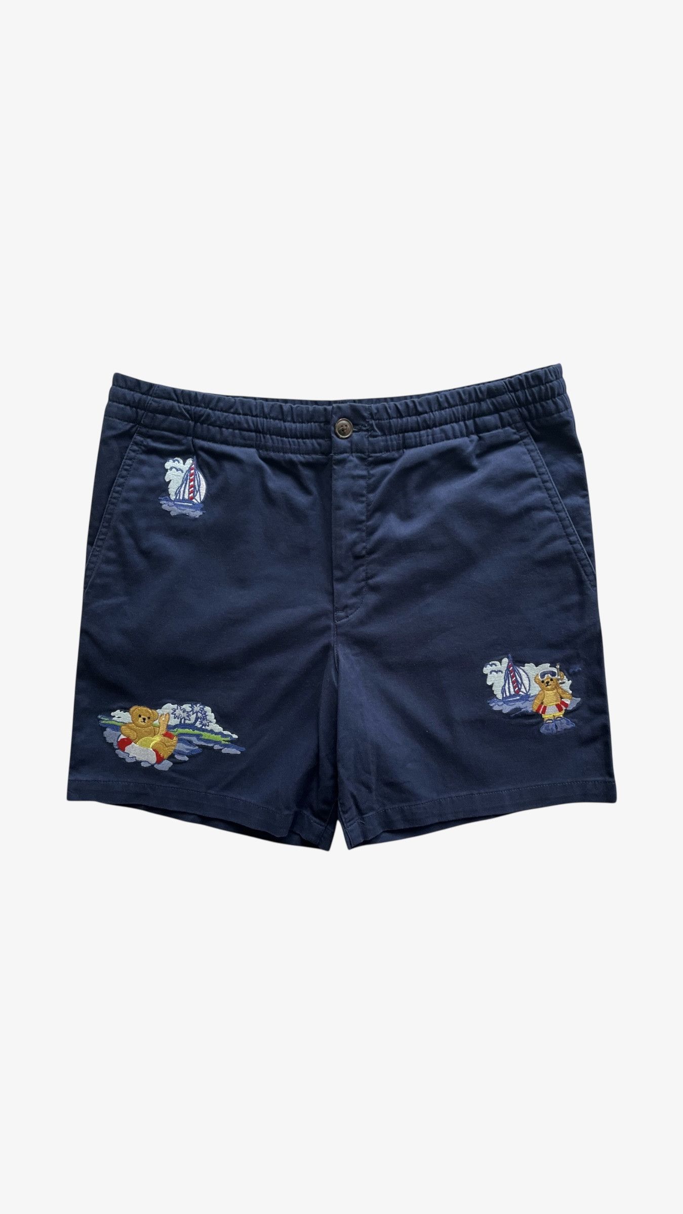 Ralph Lauren Polo Ralph Lauren Bear Navy Chino Shorts BNWT Size US 29 - 1 Thumbnail