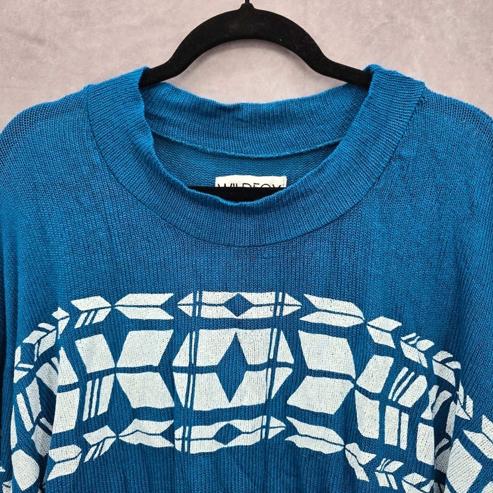 Wildfox Wildfox Blue White Pattern Sweater Wide Sleeves Small Size S / US 4 / IT 40 - 3 Thumbnail