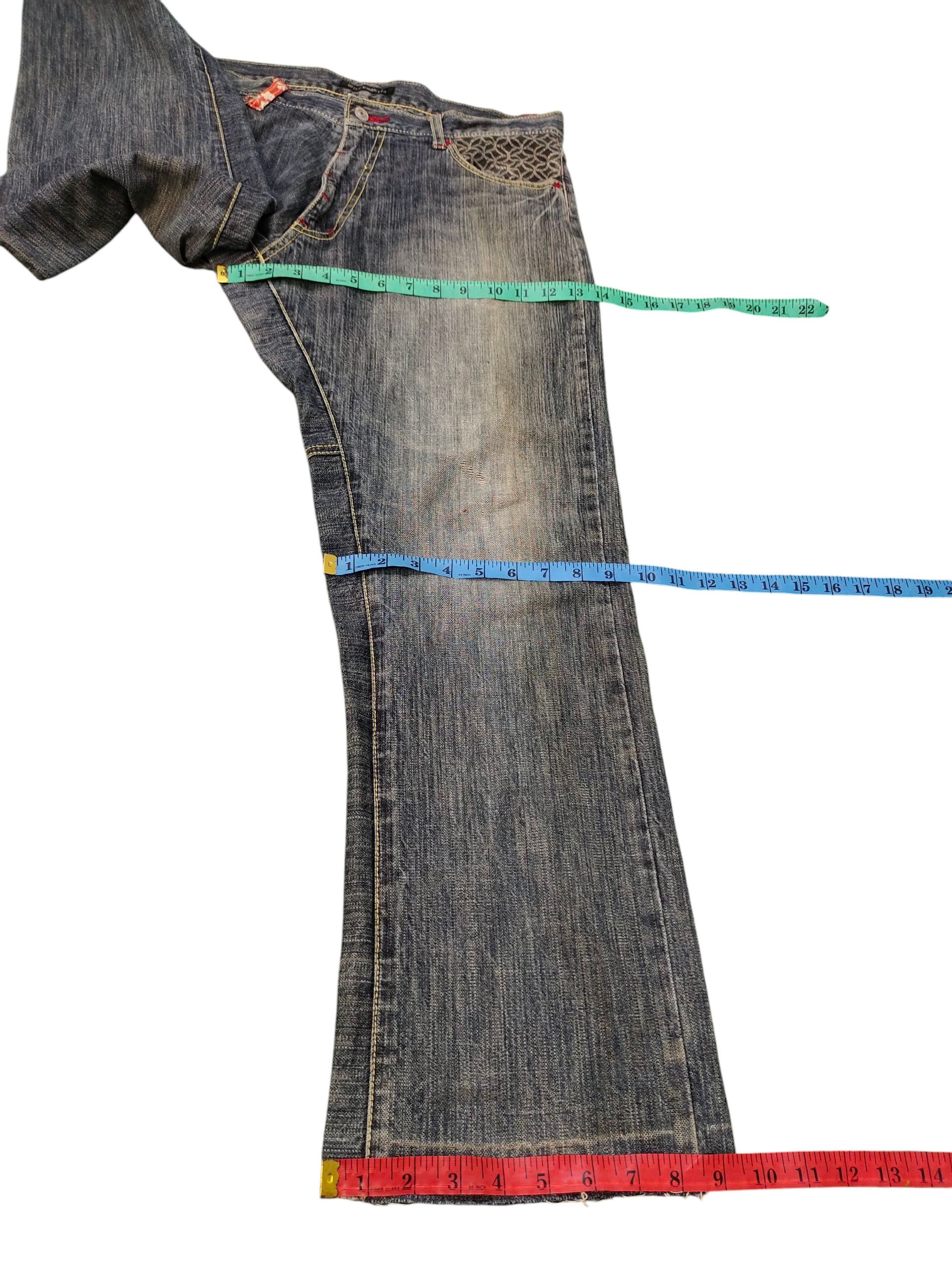 Karakuri Tamashii Vintage Wild Khakis Crossed Circle Japanese Distress Jeans Size US 34 / EU 50 - 15 Thumbnail