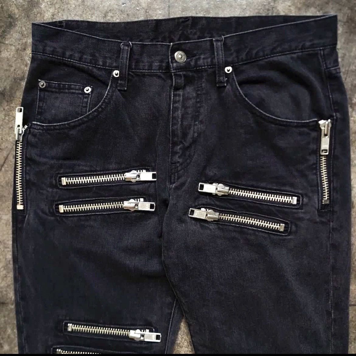 Vintage PPFM Zipper Punk Bikers Denim
