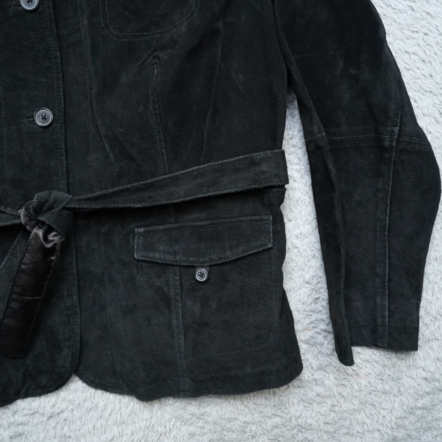 Vintage Relativity Leather Jacket Womens 2X Black Belted Western Button - Coat - Jacket - Women - 2X - Black - Belted Western Style Size XXL / US 16-18 / IT 52-54 - 6 Thumbnail