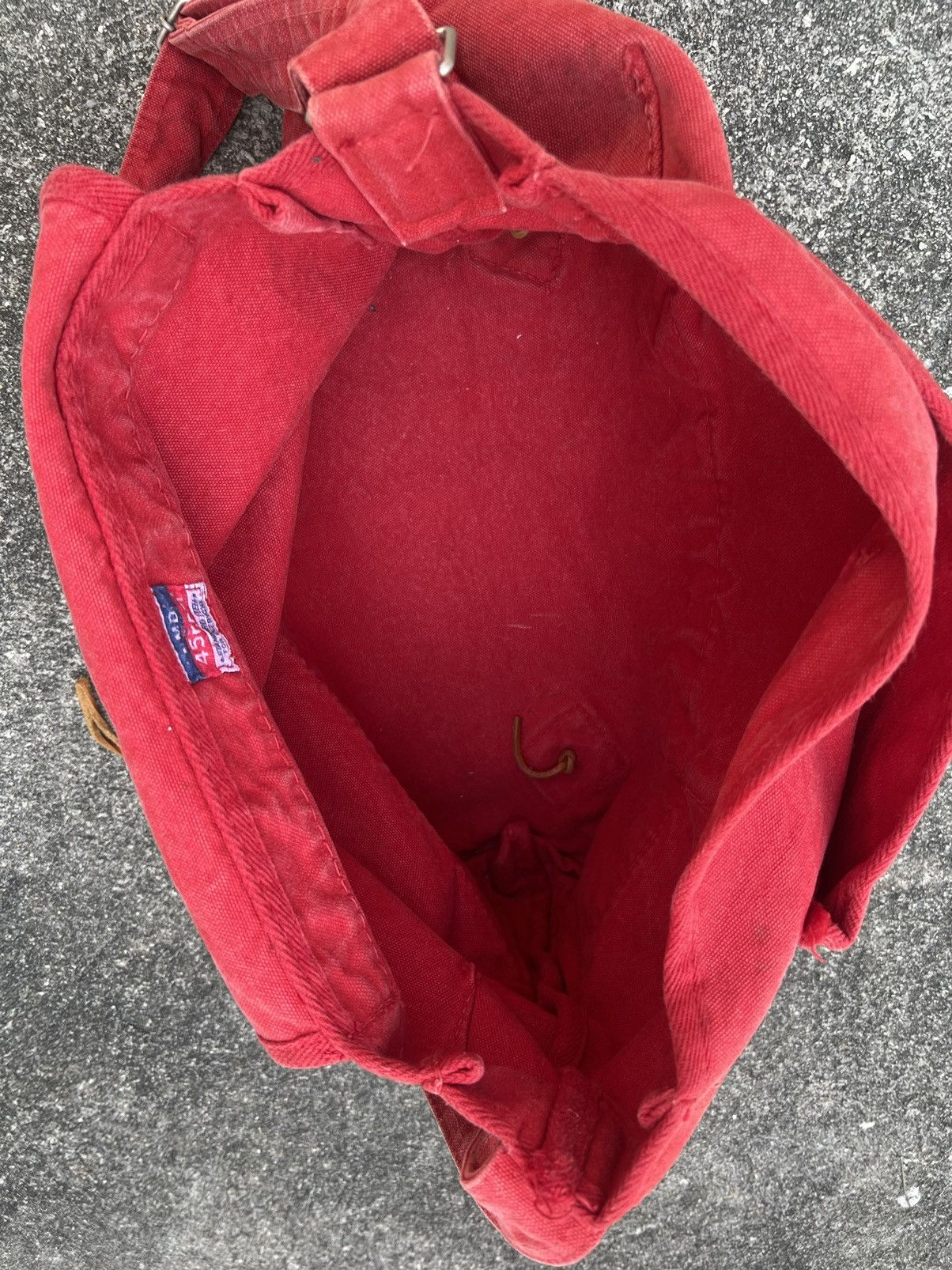 45rpm Vintage 45rpm Japan Fade Red Duck Cotton Messenger Bag Size ONE SIZE - 18 Thumbnail