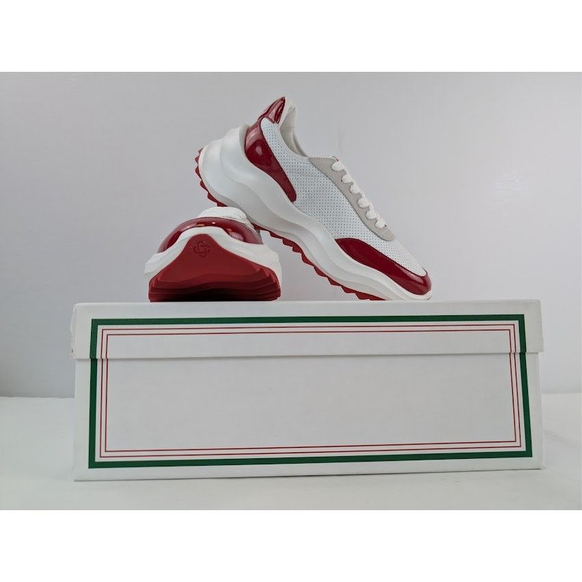 Casablanca o1rshd1 Leather Atlantis Sneaker in White / Red Size US 10.5 / EU 43-44 - 19 Thumbnail