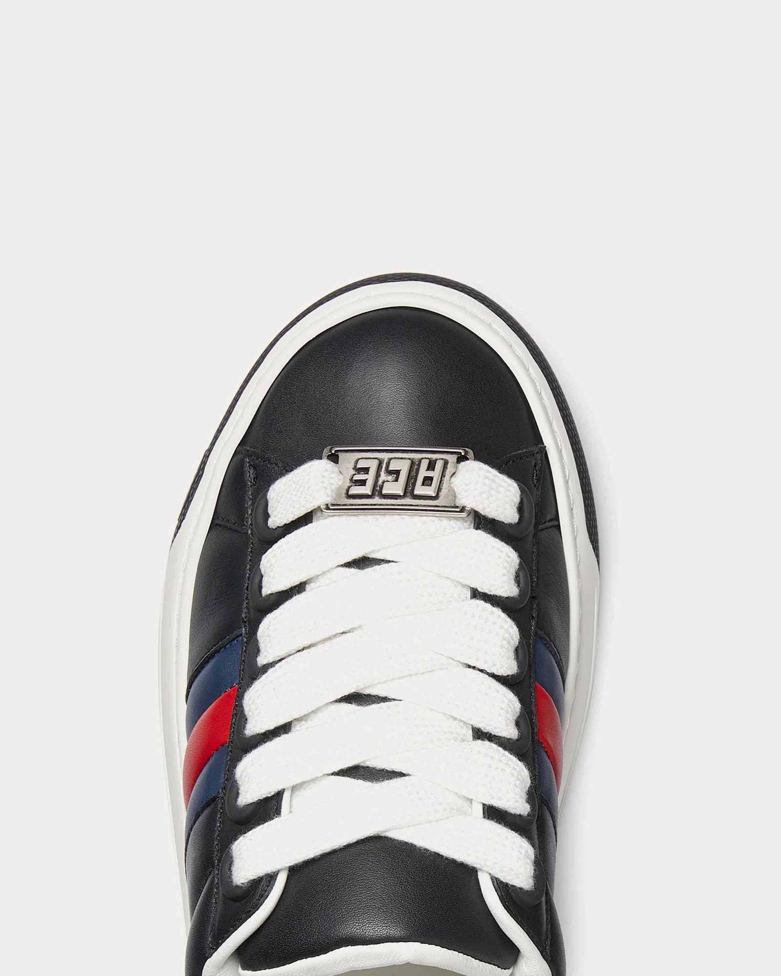 Gucci o1loc1c0226 Women's Gucci Ace Trainer With Web in Black Size US 5 / IT 35 - 4 Thumbnail