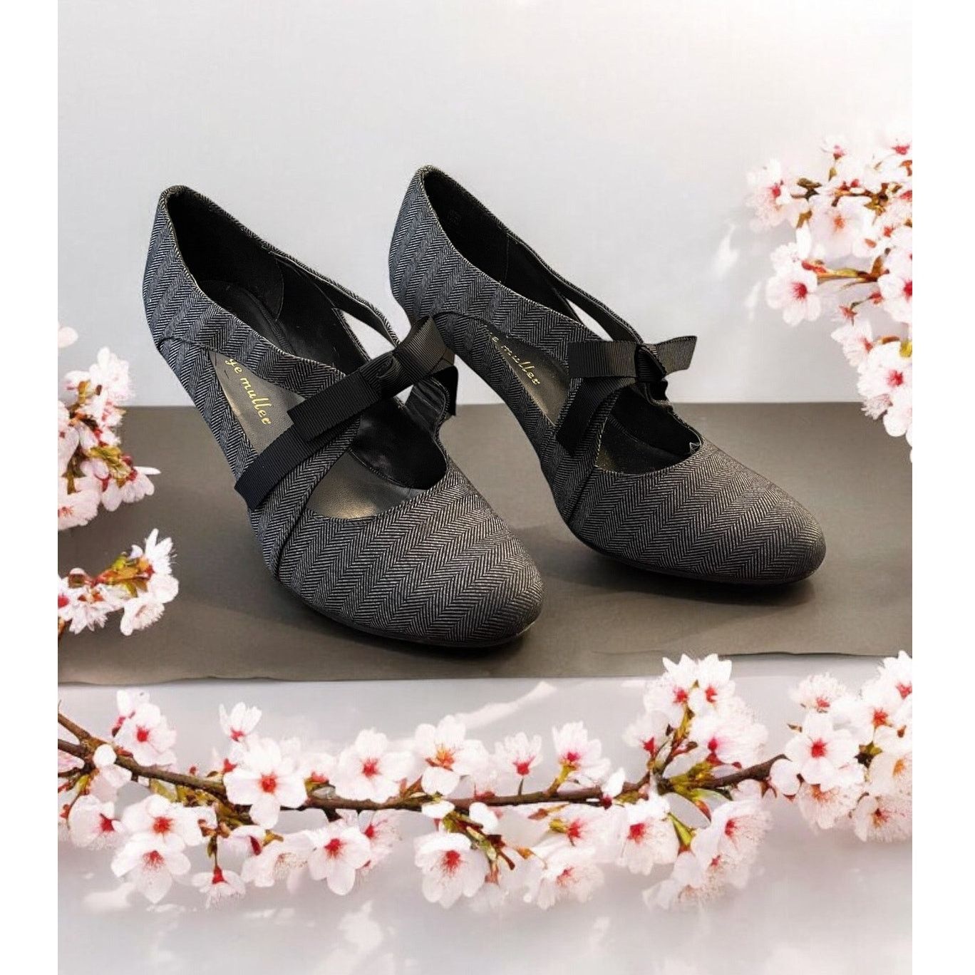 Unknown London Ann Marino Women's Mary Jane Shoes Heels Pumps Gray Size 10M Size US 10 / IT 40 - 1 Thumbnail