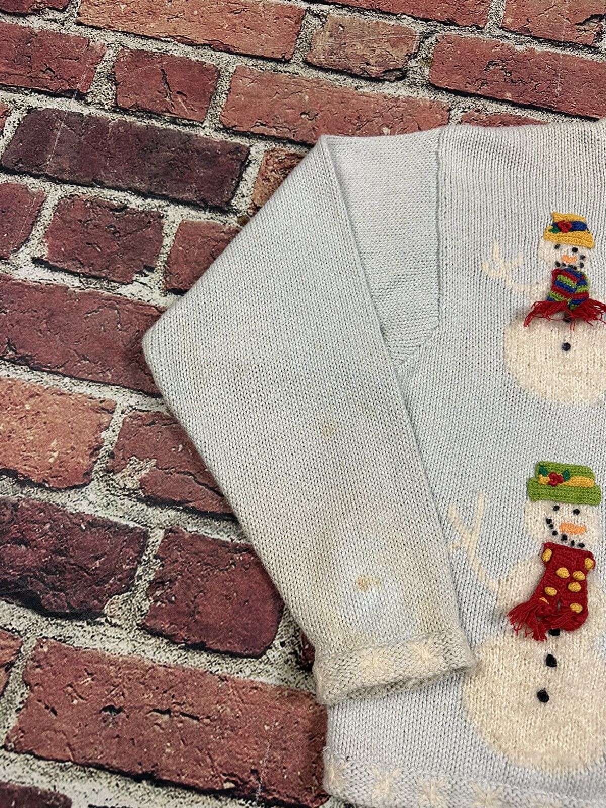 Other Vintage BellePointe Christmas Knit Cardigan Sweater Snowman Size XL / US 12-14 / IT 48-50 - 12 Thumbnail