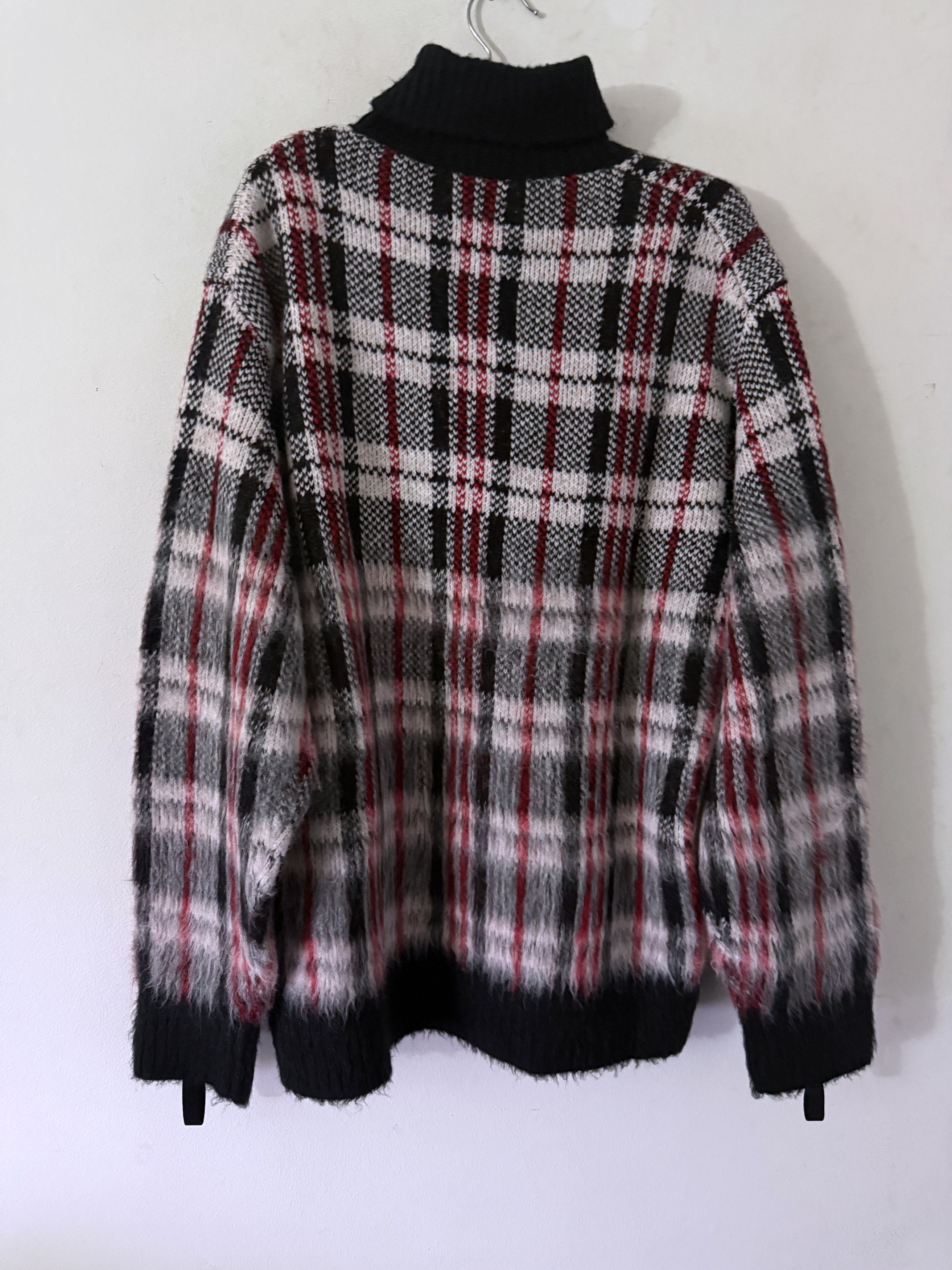 Helmut Lang Chunky Plaid Turtleneck Sweater Size US M / EU 48-50 / 2 - 3 Thumbnail