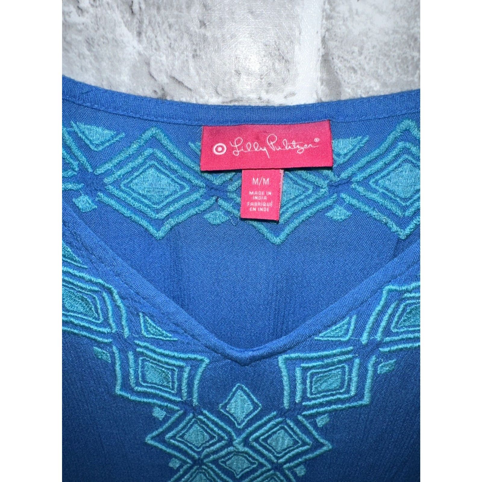 Lilly Pulitzer VINTAGE Lilly Pulitzer Target Shirt Womens M Bluebell Embroidered Guaze Tunic Top Size M / US 6-8 / IT 42-44 - 2 Thumbnail