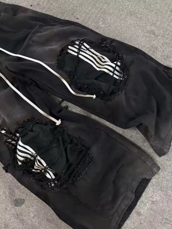 Japanese Brand Black Distressed jogger Pants Size US 30 / EU 46 - 3 Thumbnail