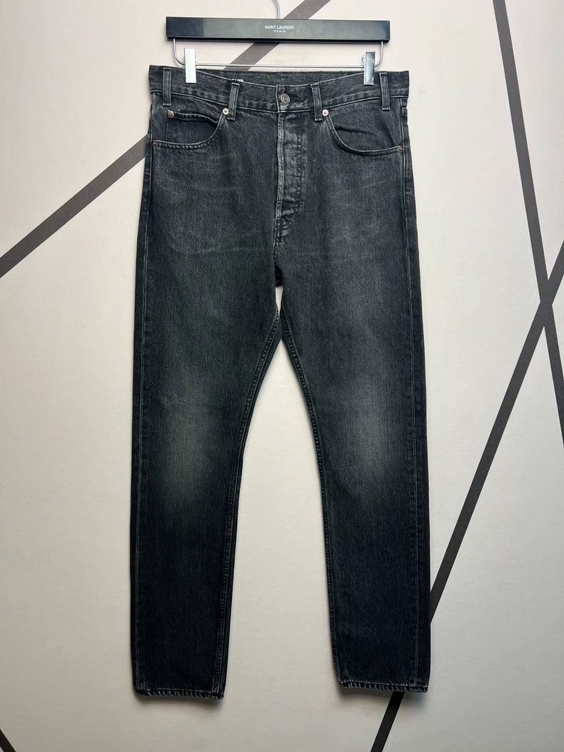 Celine Celine 23 Spring/Summer Smoky Black Washed Straight Leg Jea Size US 31 - 1 Thumbnail
