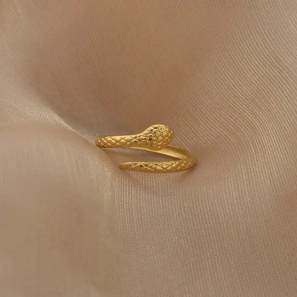 VIBE Golden Snake Ring Size ONE SIZE - 6 Thumbnail