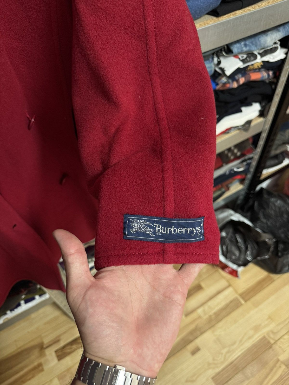 Burberry Burberrys Nova Check Wool Double Breasted Pea Coat Jacket Size M / US 6-8 / IT 42-44 - 4 Thumbnail