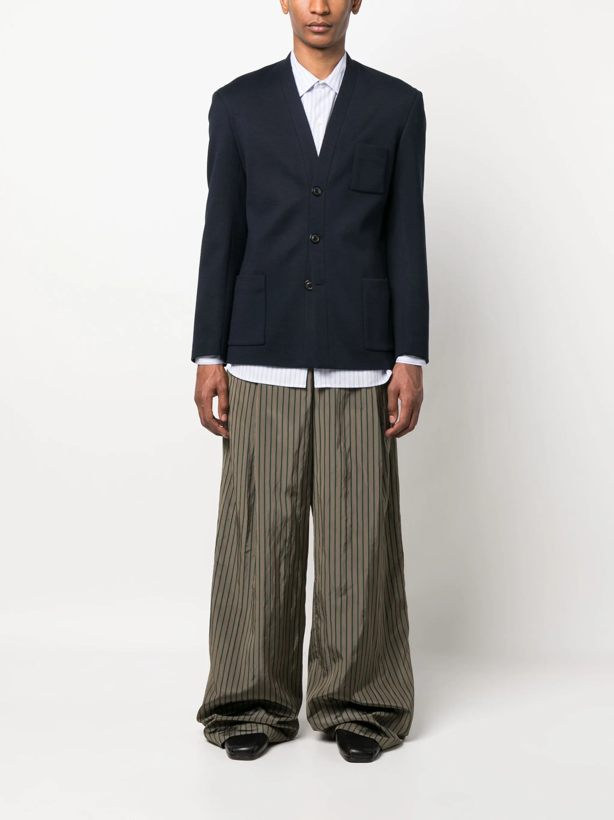 Maison Margiela o1loc1c1125 Milano Stitch Single-breasted Blazer in Navy Size US L / EU 52-54 / 3 - 2 Thumbnail