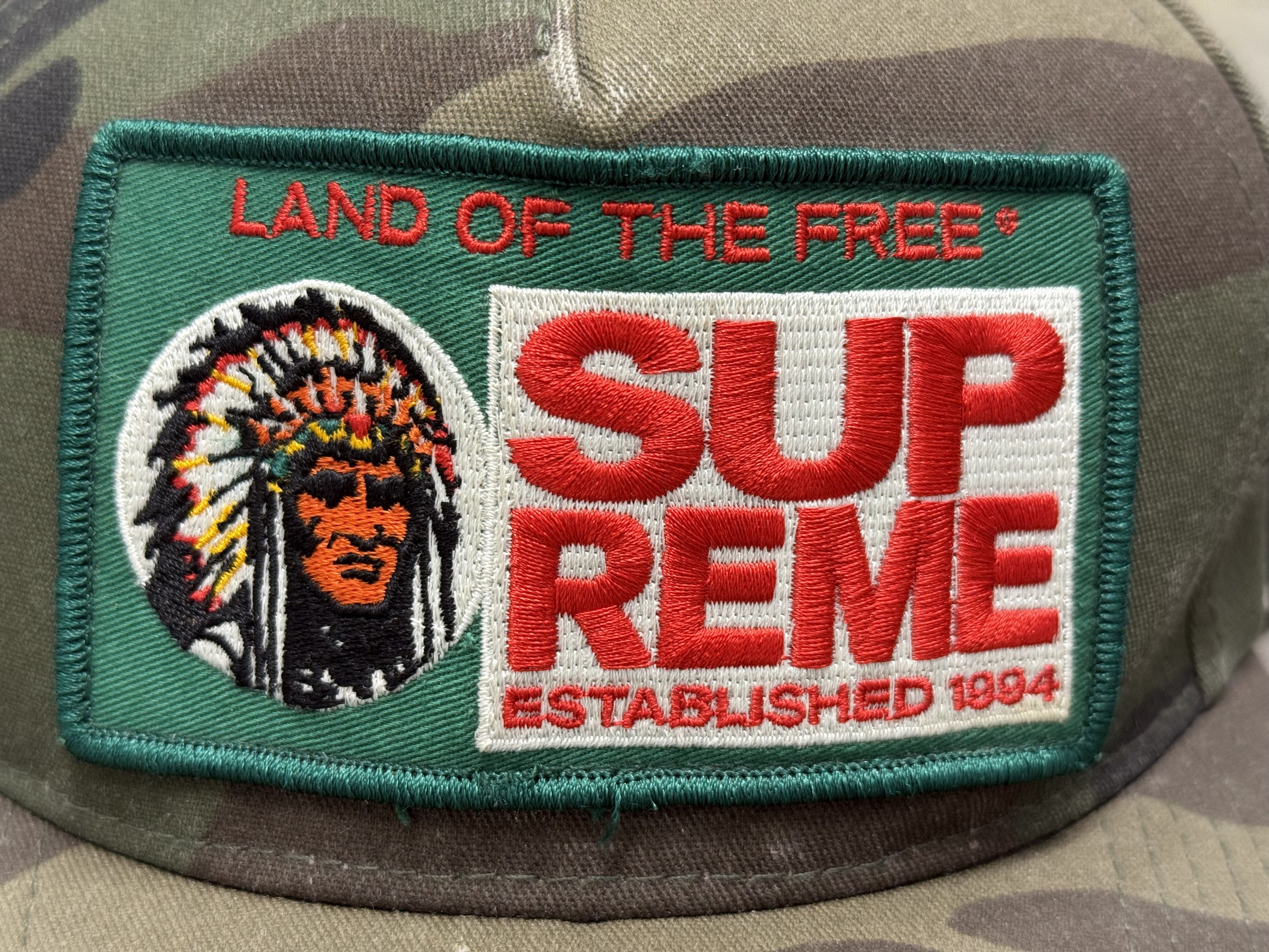 Supreme Supreme Land of the Free Snapback Camo Hat - Redman Size ONE SIZE - 2 Thumbnail