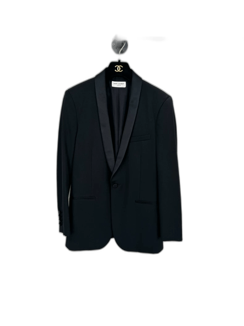 Saint Laurent Paris Saint Laurent Black Wool Suit Jacket Size US L / EU 52-54 / 3 - 1 Thumbnail