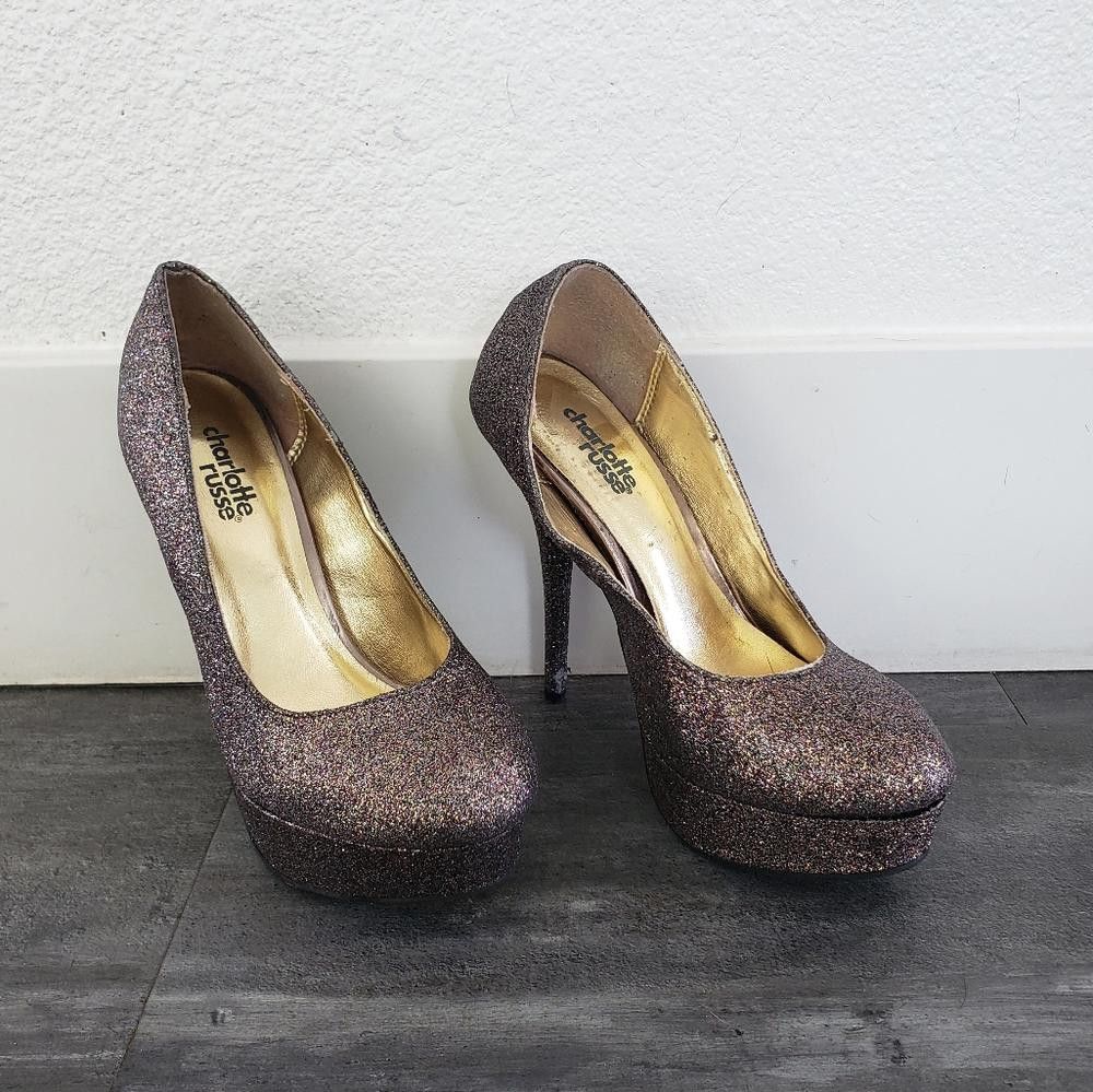 Designer Colorful Glitter Detailed CR Heels Size US 6 / IT 36 - 1 Thumbnail