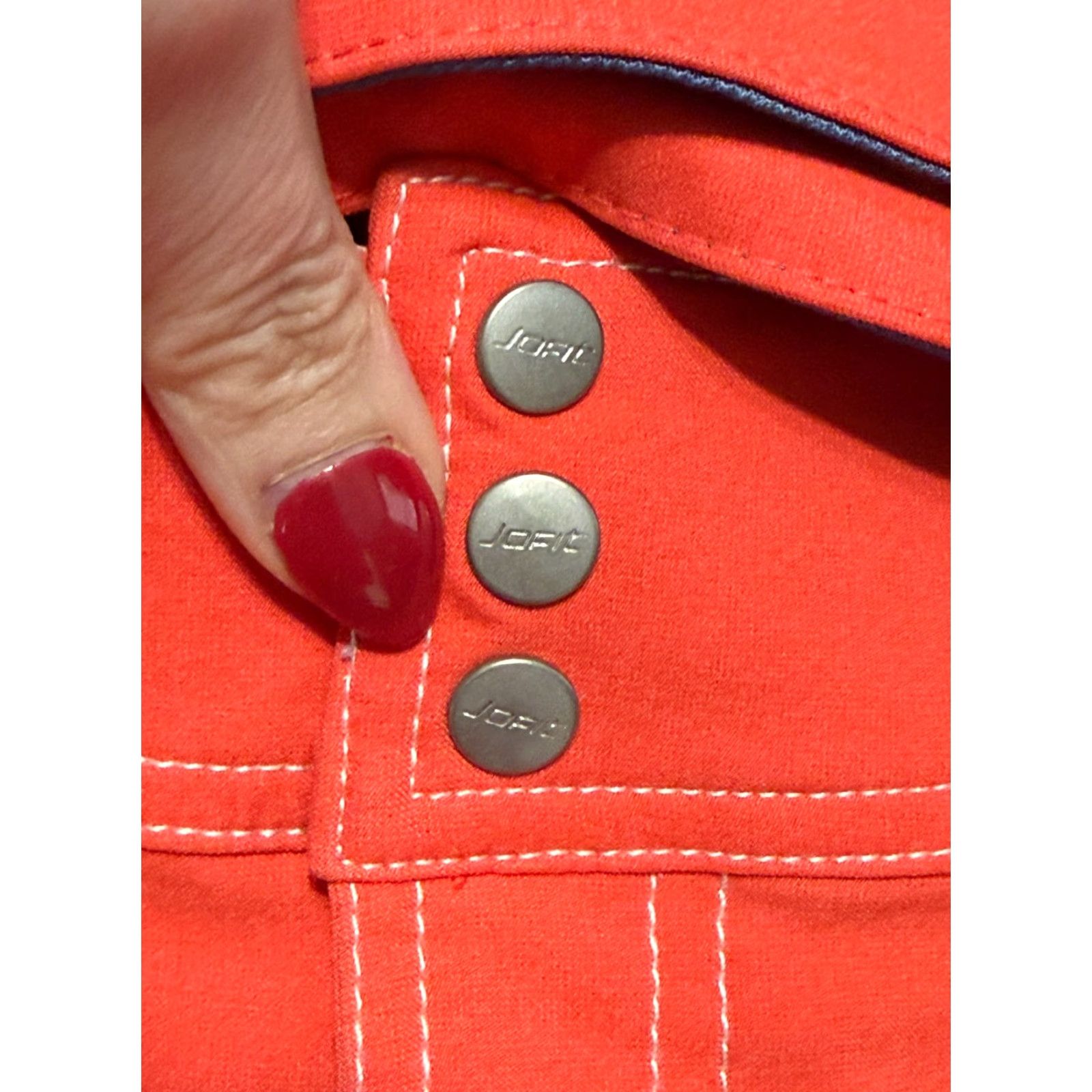 Vintage Jofit Skirt Women’s 12 Orange Mini Pockets Belt, With Belt, Short, Zip, Solid, Casual, Regular, Fall Spring Summer, 12, Womens Size 34" / US 12 / IT 48 - 6 Thumbnail